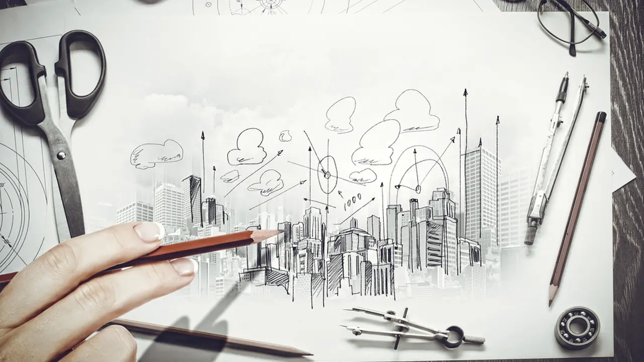 Close up on a plate of mashed potatoes, topped with baked pork chops with cream of mushroom soup, and a side of green beans.