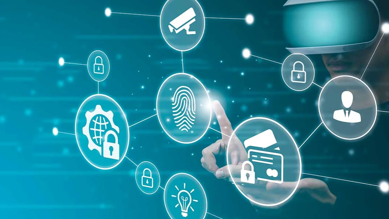 Close up on a plate of mashed potatoes, topped with baked pork chops with cream of mushroom soup, and a side of green beans.